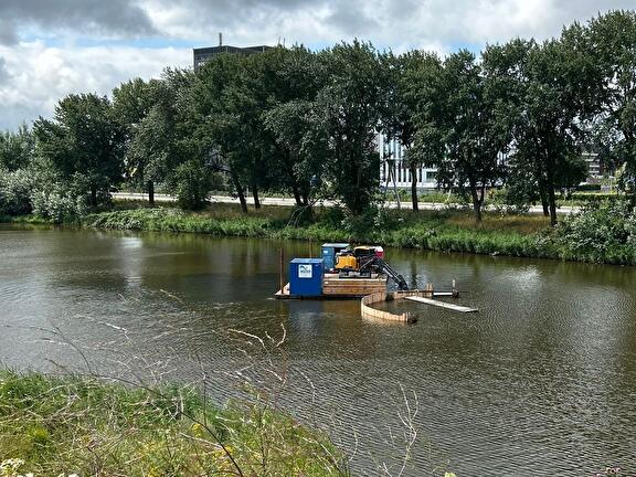 Eilanden aanbrengen in de oude Skivijver te Groningen